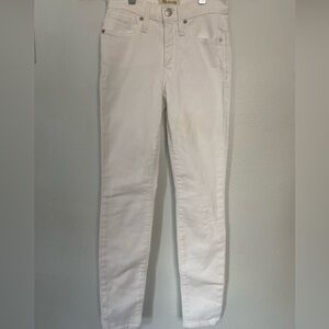 Madewell 9" High Rise Skinny White Denim Jeans size 23‎